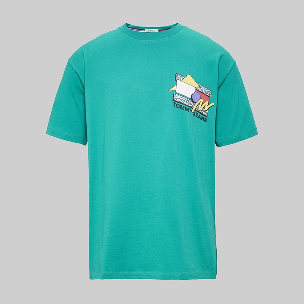 TOMMY JEANS RETRO GEO SS T-SHIRT DYNASTY GREEN  